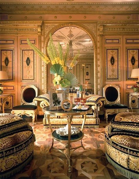 versace home furnishings|living room with Versace painting.